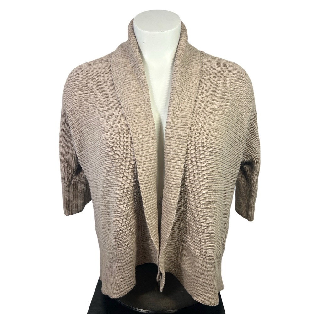 Forever 21 Women's Medium Taupe Shawl Collar Open Front Knit Cardigan